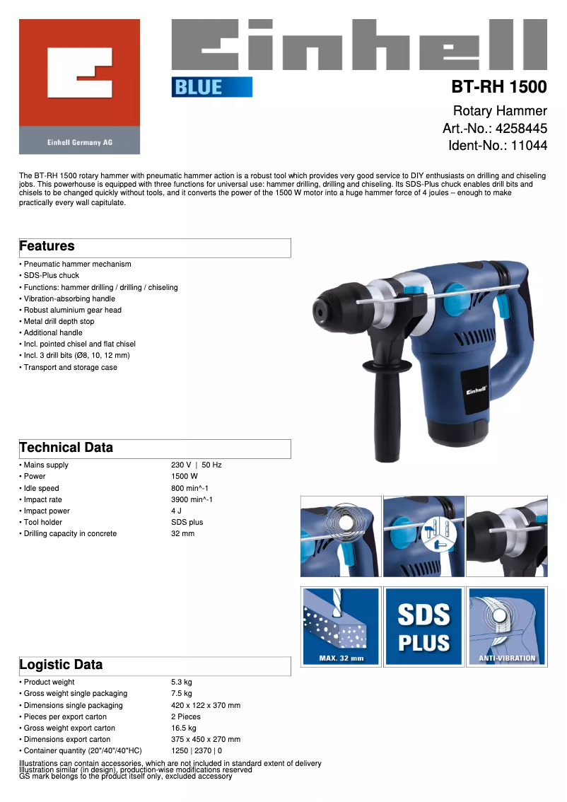 Image de la première page du manuel de l'appareil BT-RH 1500