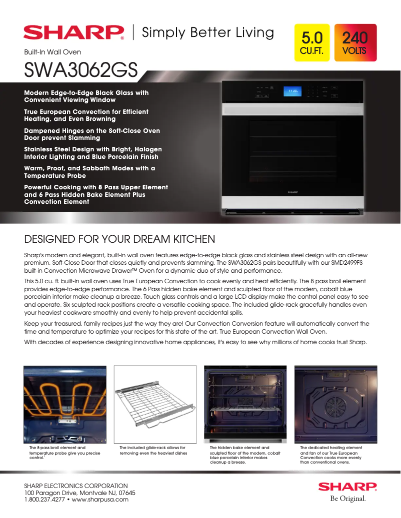 Page 1 de la notice Fiche technique Sharp SWA3062GS