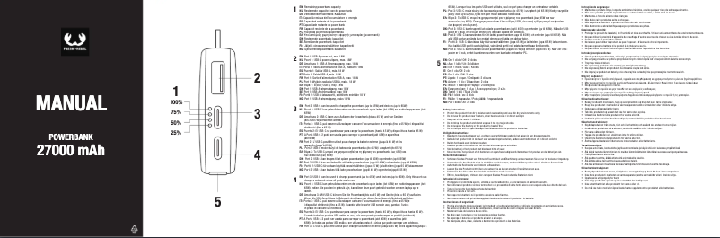 Image de la première page du manuel de l'appareil Powerbank 27000 mAh