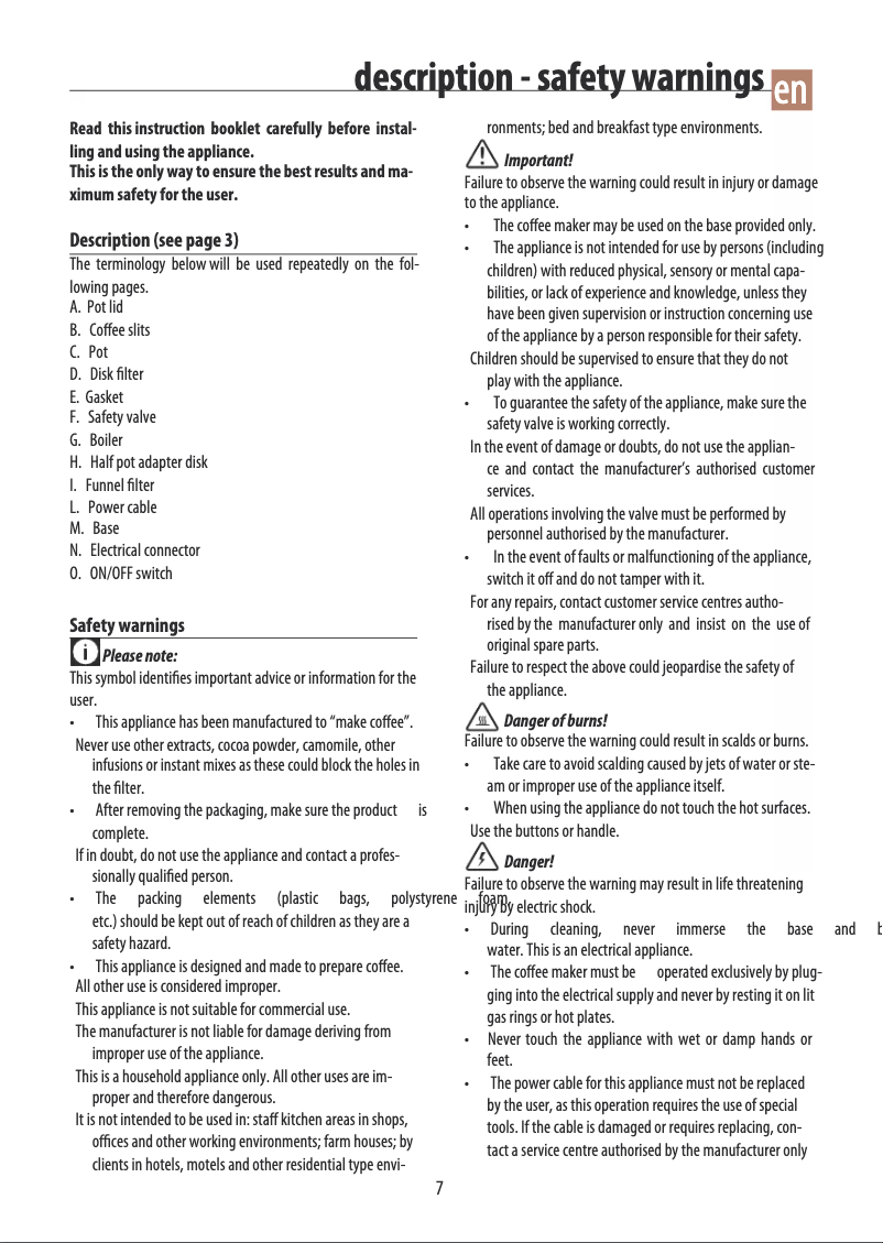 Page 1 de la notice Manuel utilisateur DeLonghi Alicia EMKM 4