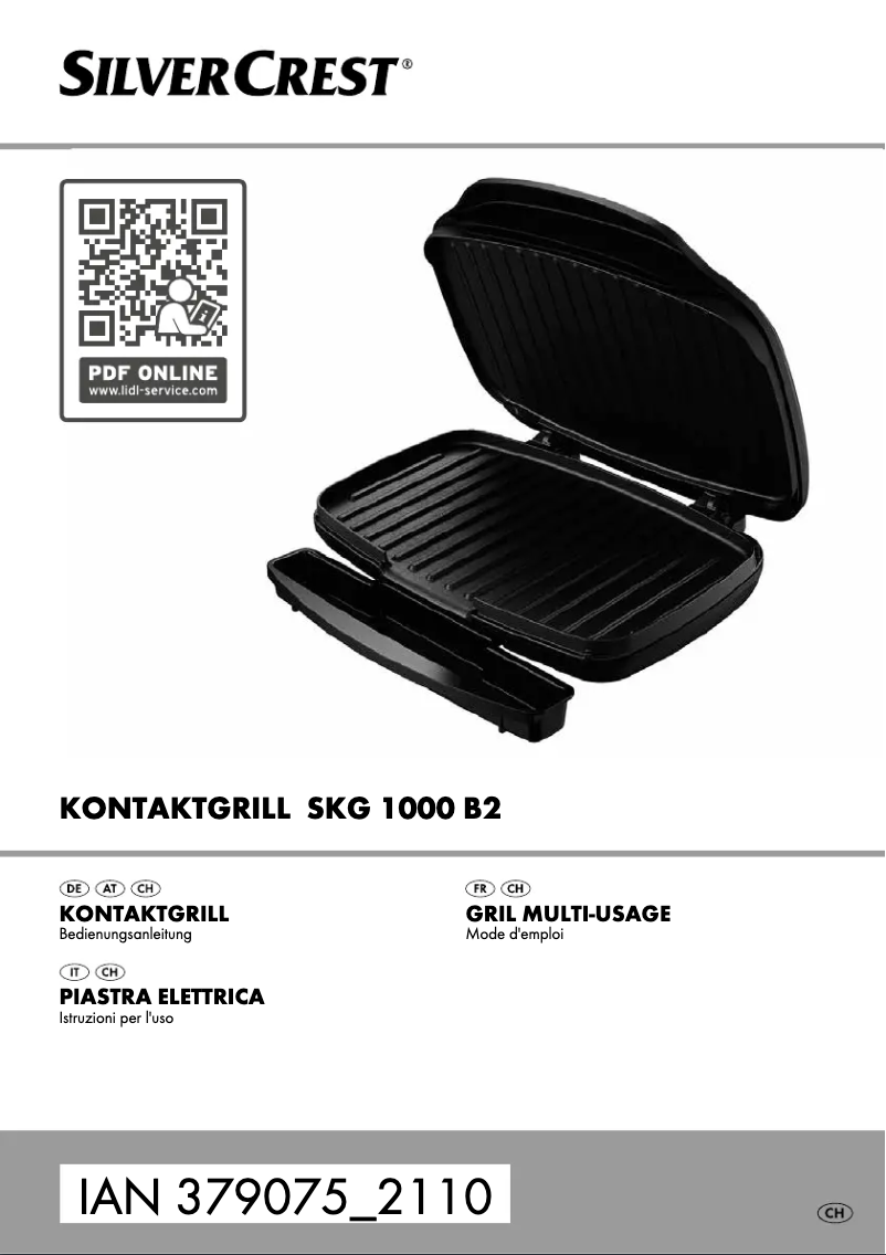 Page 1 de la notice Manuel utilisateur SilverCrest SKG 1000 A1