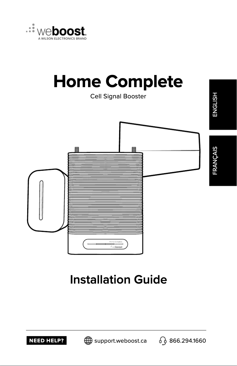 Image de la première page du manuel de l'appareil weBoost Home Complete