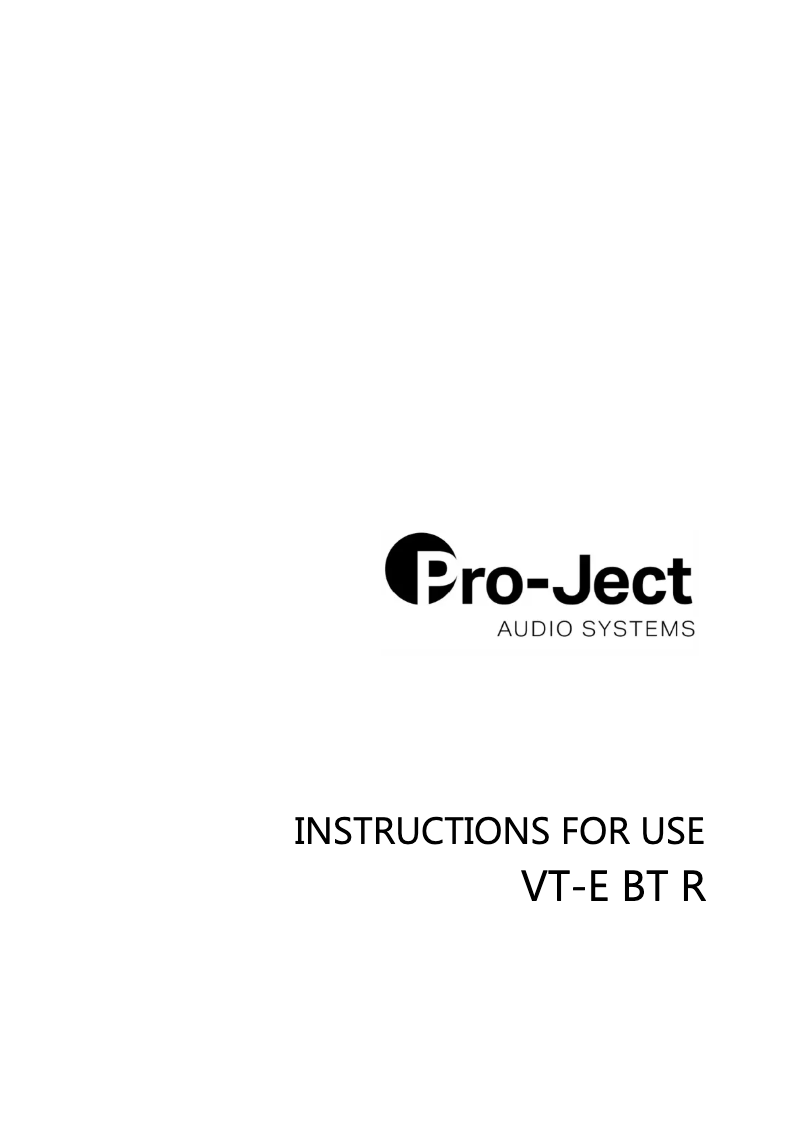 Image de la première page du manuel de l'appareil VT-E BT R