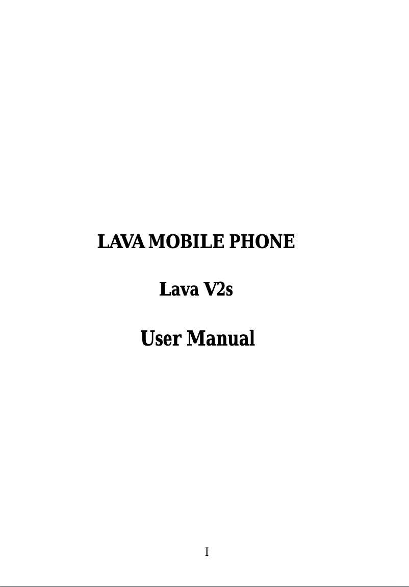 Page 1 de la notice Manuel utilisateur Lava V2s