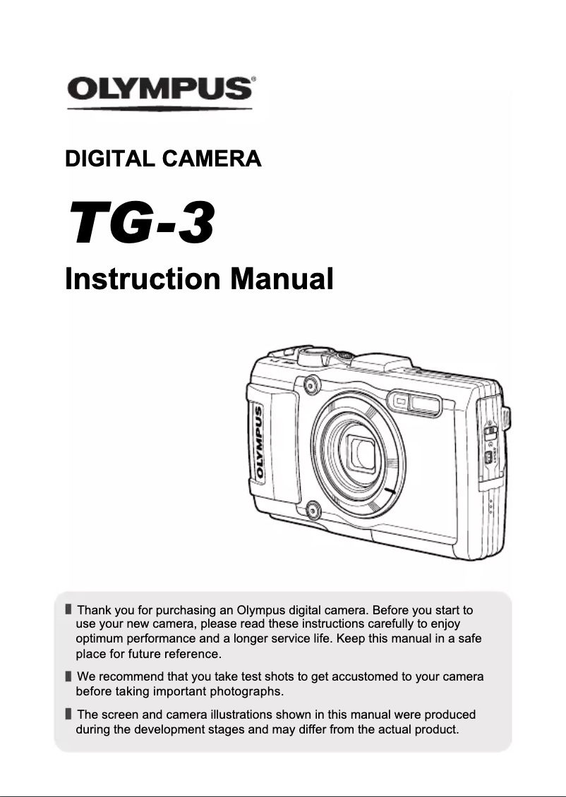Imagen de la primera página del manual del dispositivo Tough TG-3