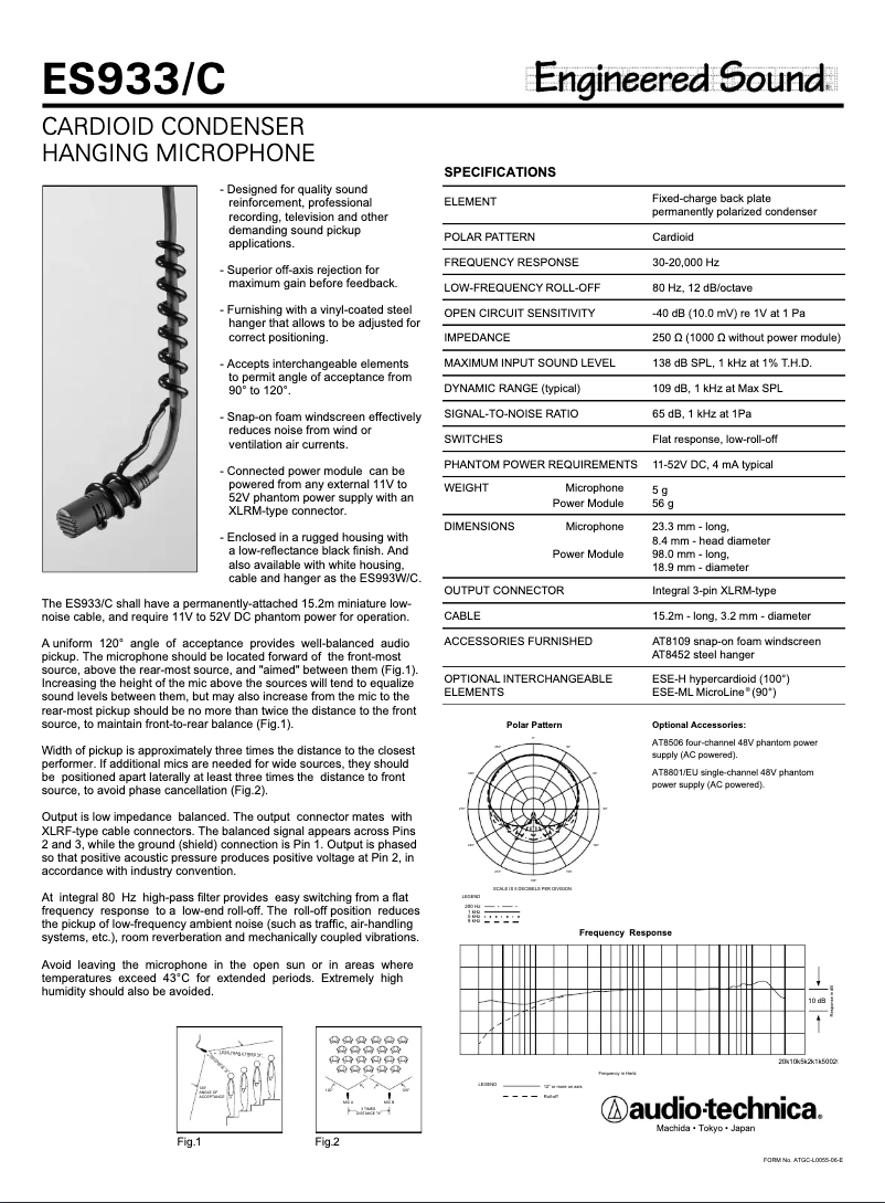 Page n°1 - Manuel utilisateur Audio-Technica ES933/C