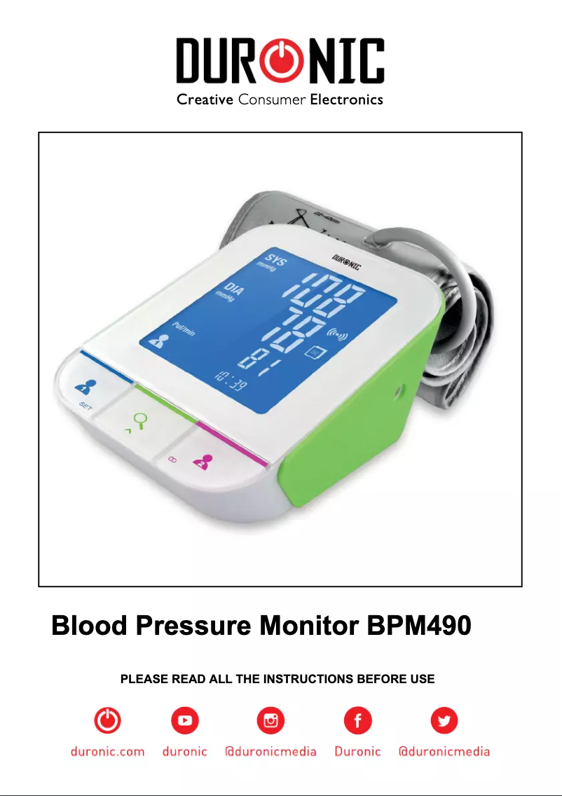 Page n°1 - Manuel utilisateur Duronic BPM490