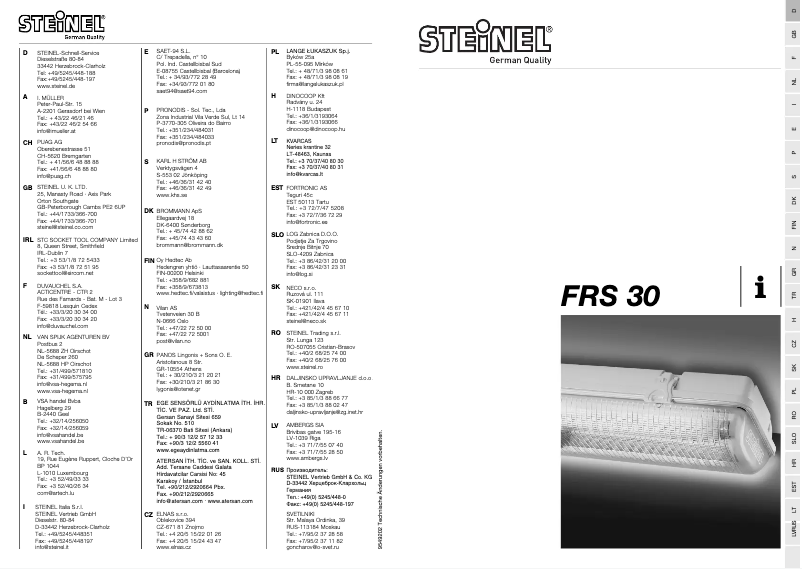 Image de la première page du manuel de l'appareil FRS 30