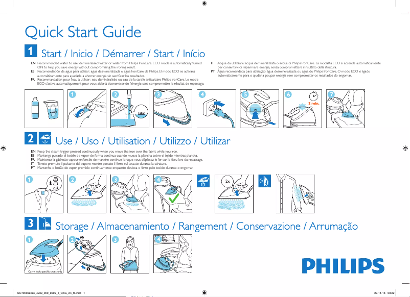 Page n°1 - Manuel utilisateur Philips GC7240