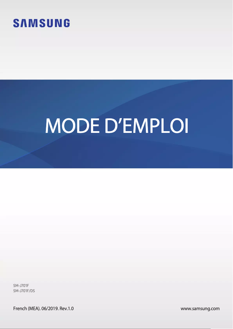 Image de la première page du manuel de l'appareil Galaxy J7 Core