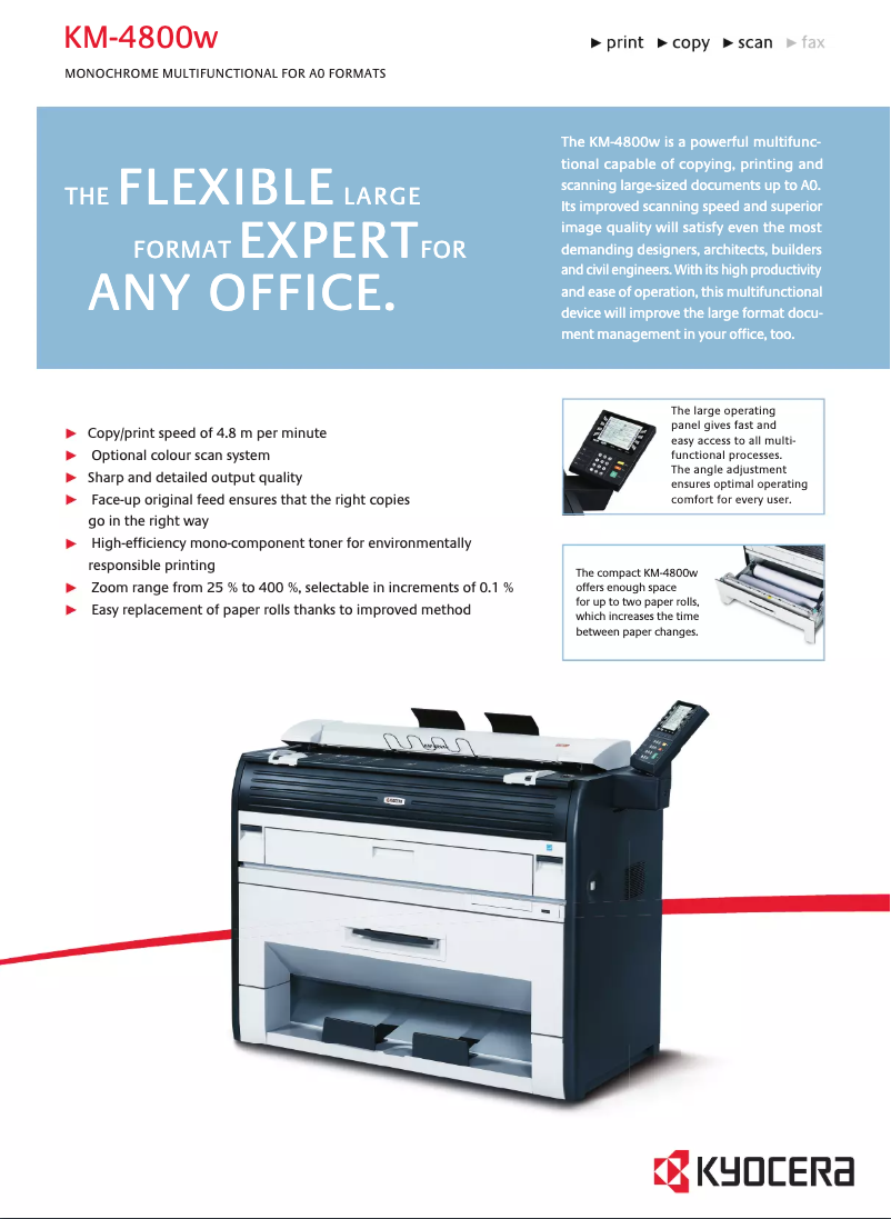 Image de la première page du manuel de l'appareil KM-4800w