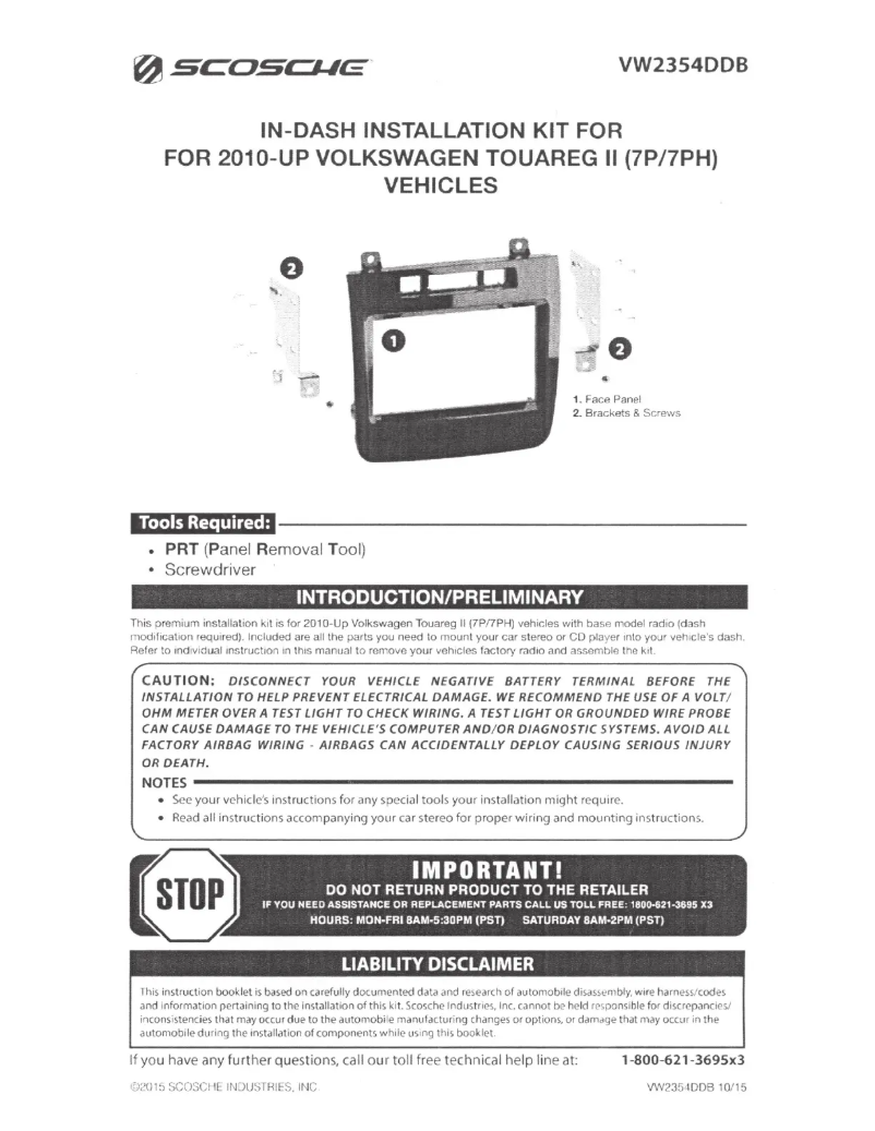 Image de la première page du manuel de l'appareil VW2354DDB