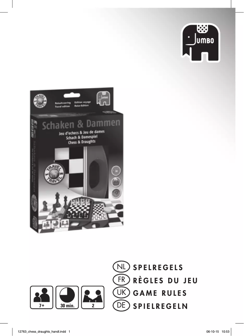 Page n°1 - Manuel utilisateur Jumbo Schaken & Dammen Reisspel