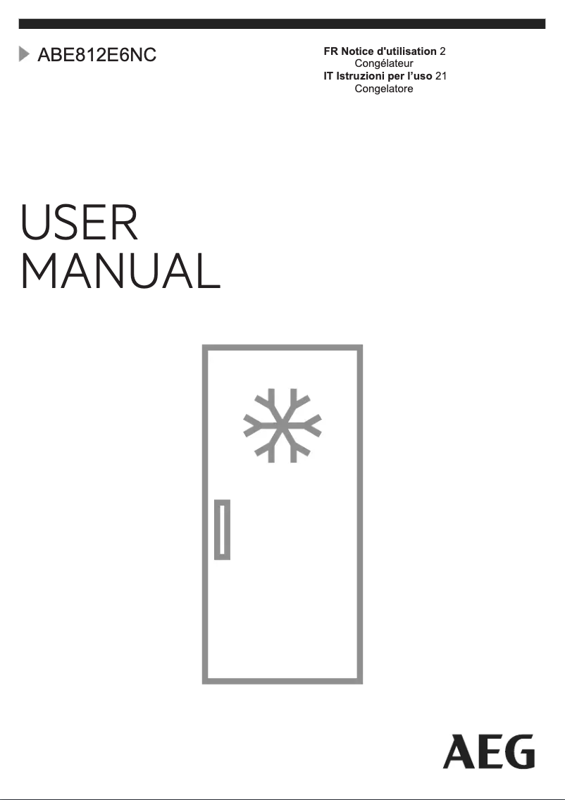 Page n°1 - Manuel utilisateur AEG ABE812E6NC