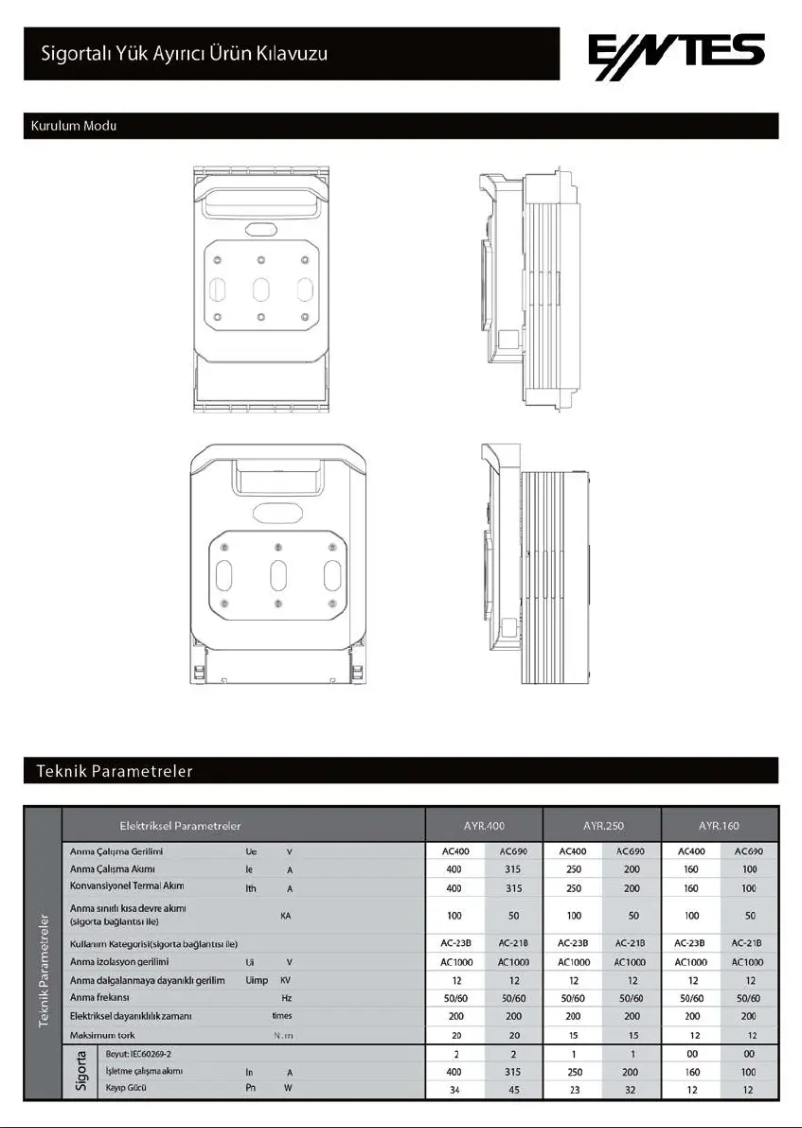 Page n°1 - Manuel utilisateur ENTES AYR.160