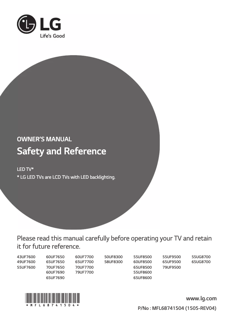 Página 1 del manual Manual de usuario LG 49UF7600
