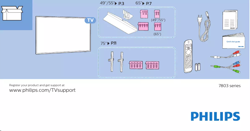 Imagen de la primera página del manual del dispositivo 75PUS7803