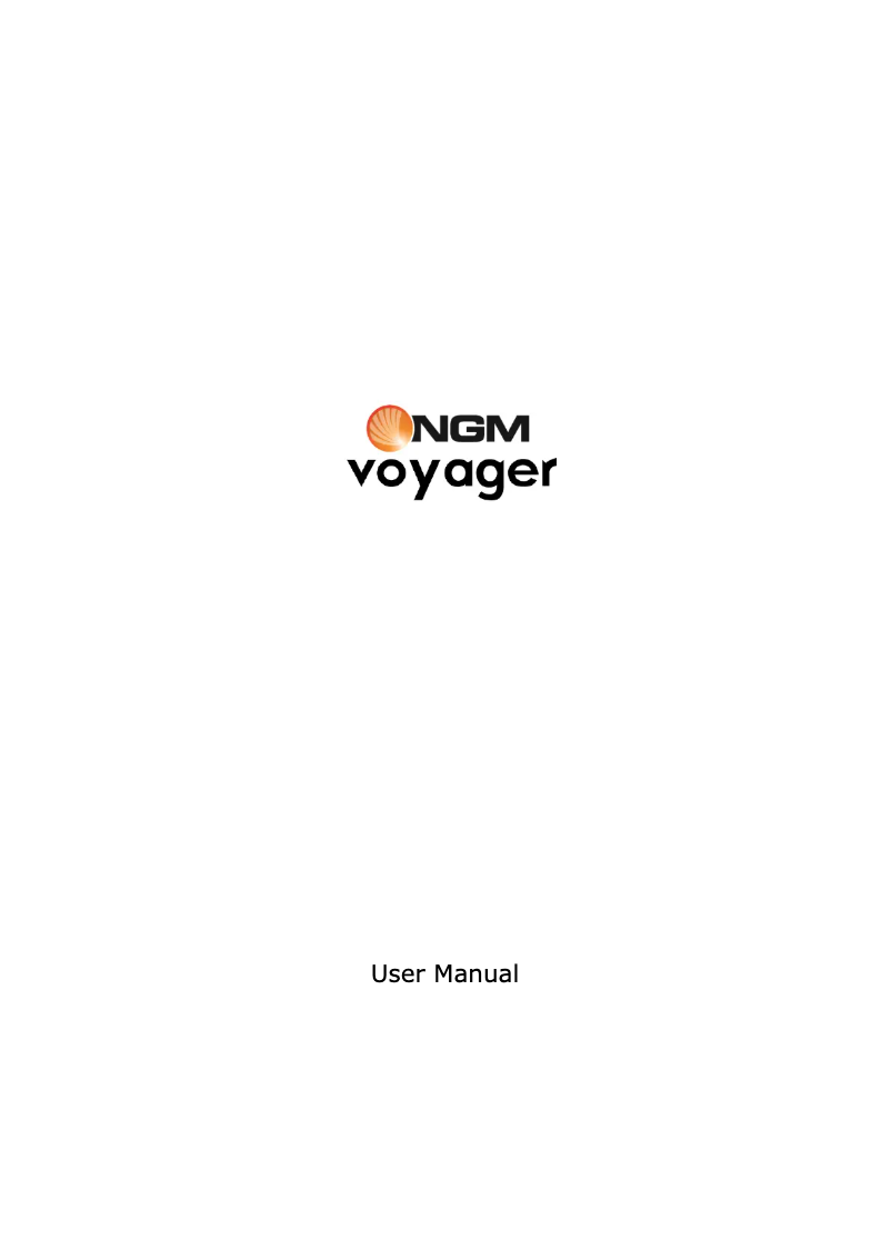 Page 1 de la notice Manuel utilisateur NGM Voyager