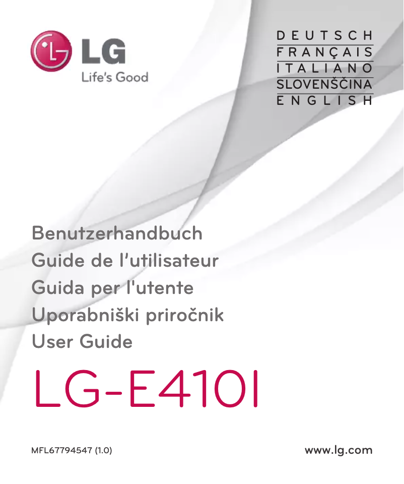 Page n°1 - Manuel utilisateur LG Optimus L1
