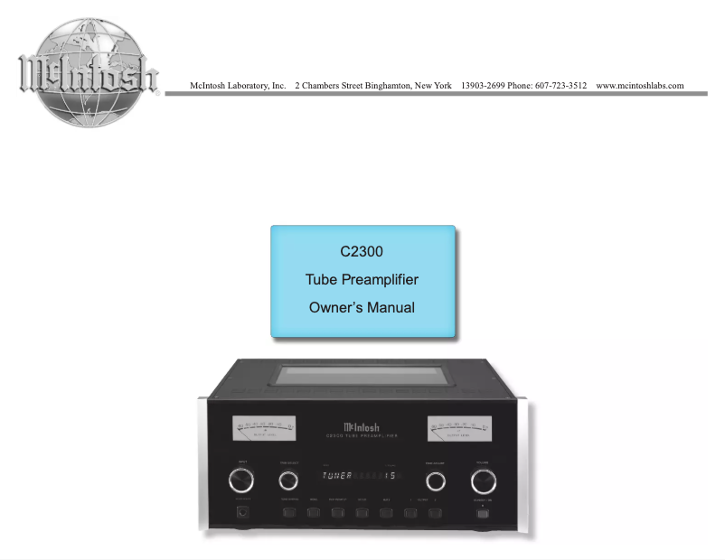 Page n°1 - Manuel utilisateur McIntosh C2300