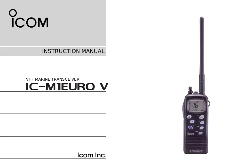 Image de la première page du manuel de l'appareil IC-M1EURO V