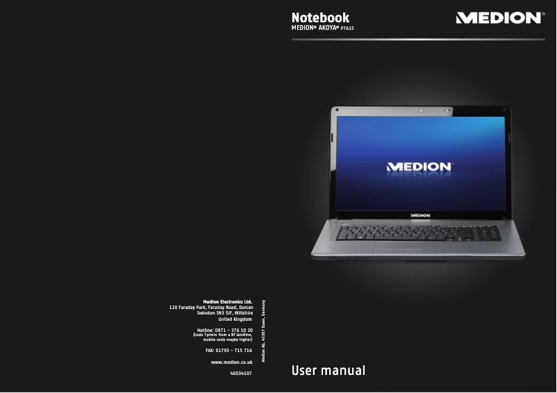 Image de la première page du manuel de l'appareil AKOYA P7615 (MD 97514)