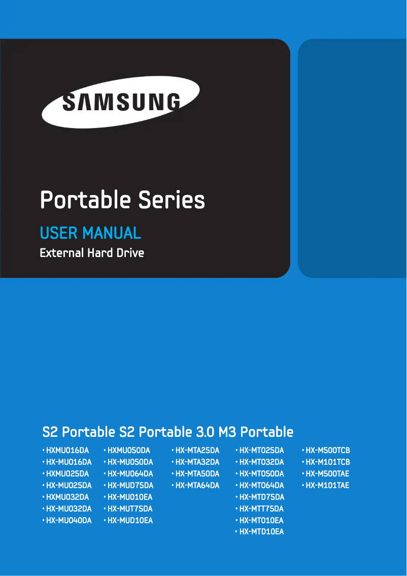 Page 1 de la notice Manuel utilisateur Samsung HX-M101TCB