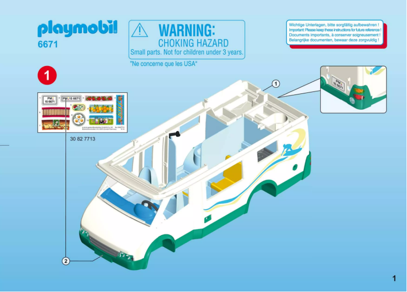 Page 1 de la notice Manuel utilisateur Playmobil Summer Camper