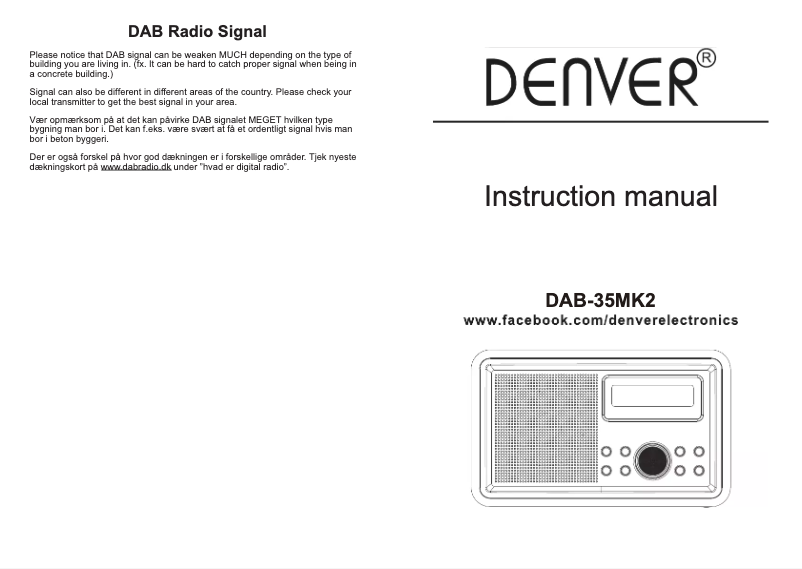 Image de la première page du manuel de l'appareil DAB-35 MK2