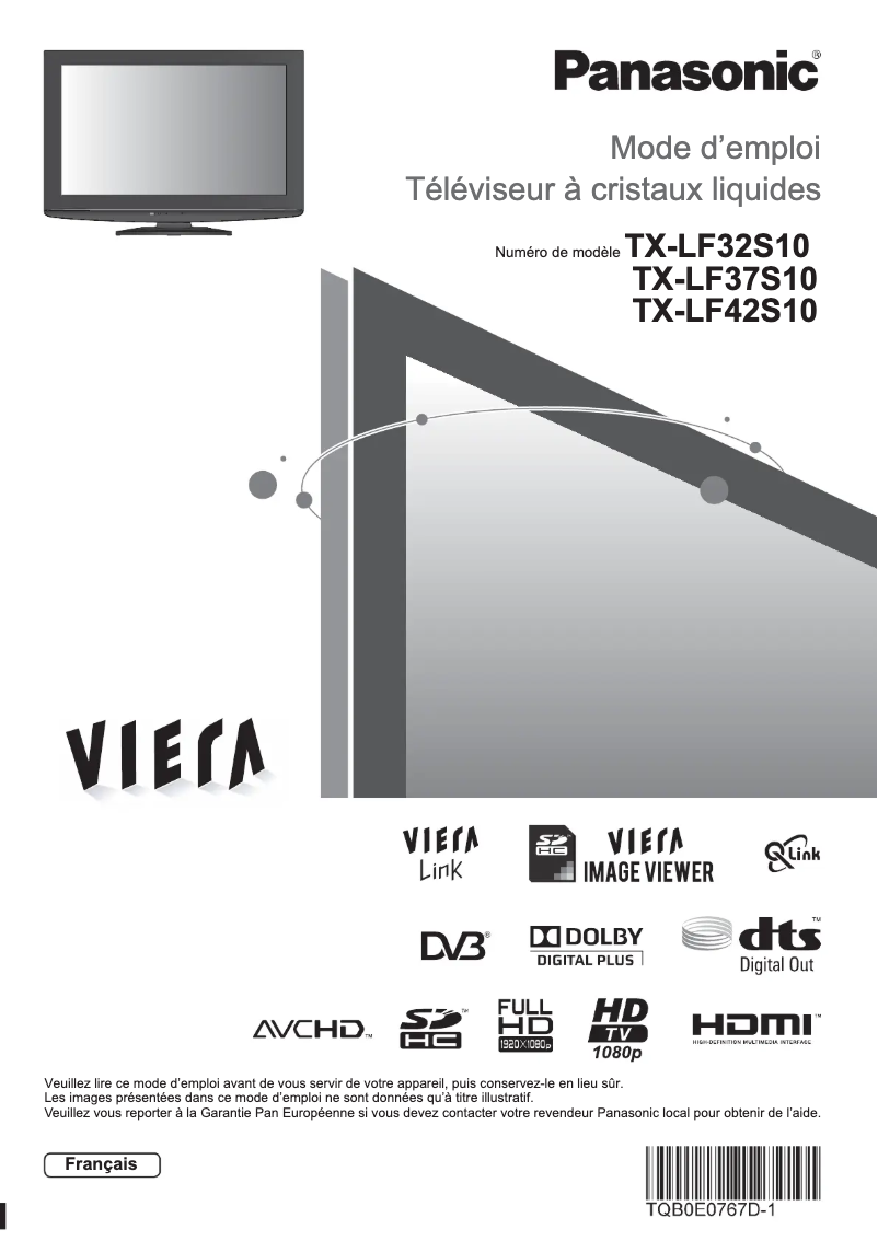 Page 1 de la notice Manuel utilisateur Panasonic Viera TX-LF37S10