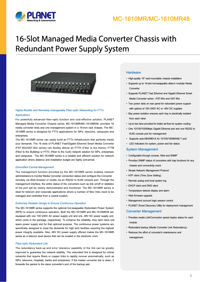 Image de la première page du manuel de l'appareil MC-1610MR
