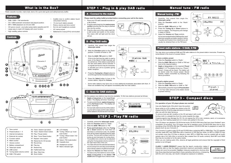 Page 1 de la notice Manuel utilisateur Roberts Concerto 3