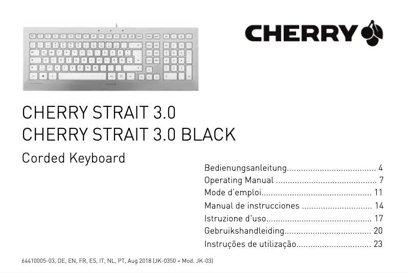 Image de la première page du manuel de l'appareil STRAIT 3.0