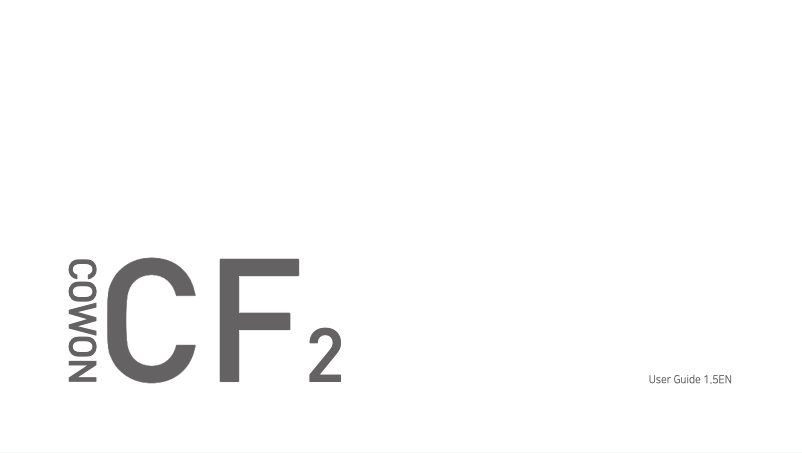 Page 1 de la notice Manuel utilisateur Cowon CF2