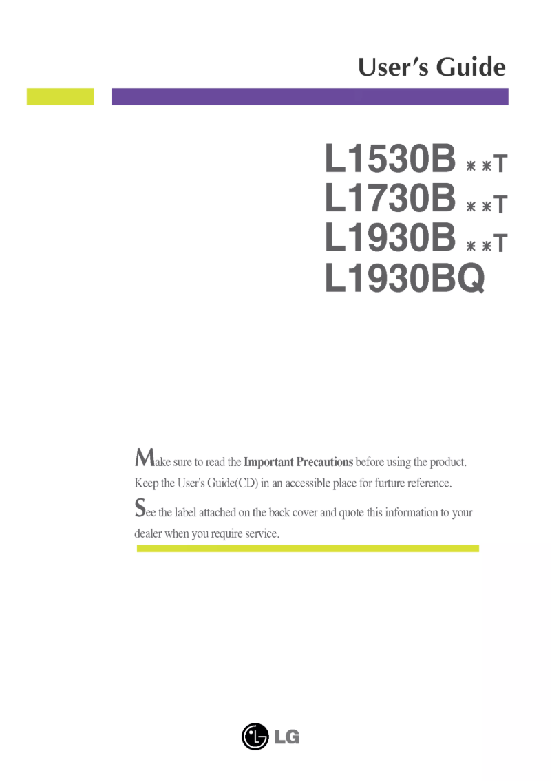 Page 1 de la notice Manuel utilisateur LG L1730BGNT