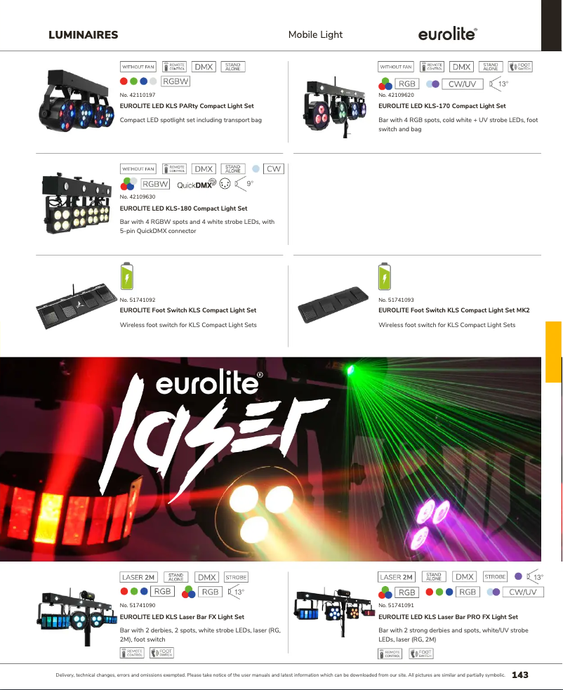 Page n°1 - Catalogue Eurolite LED KLS Laser Bar PRO