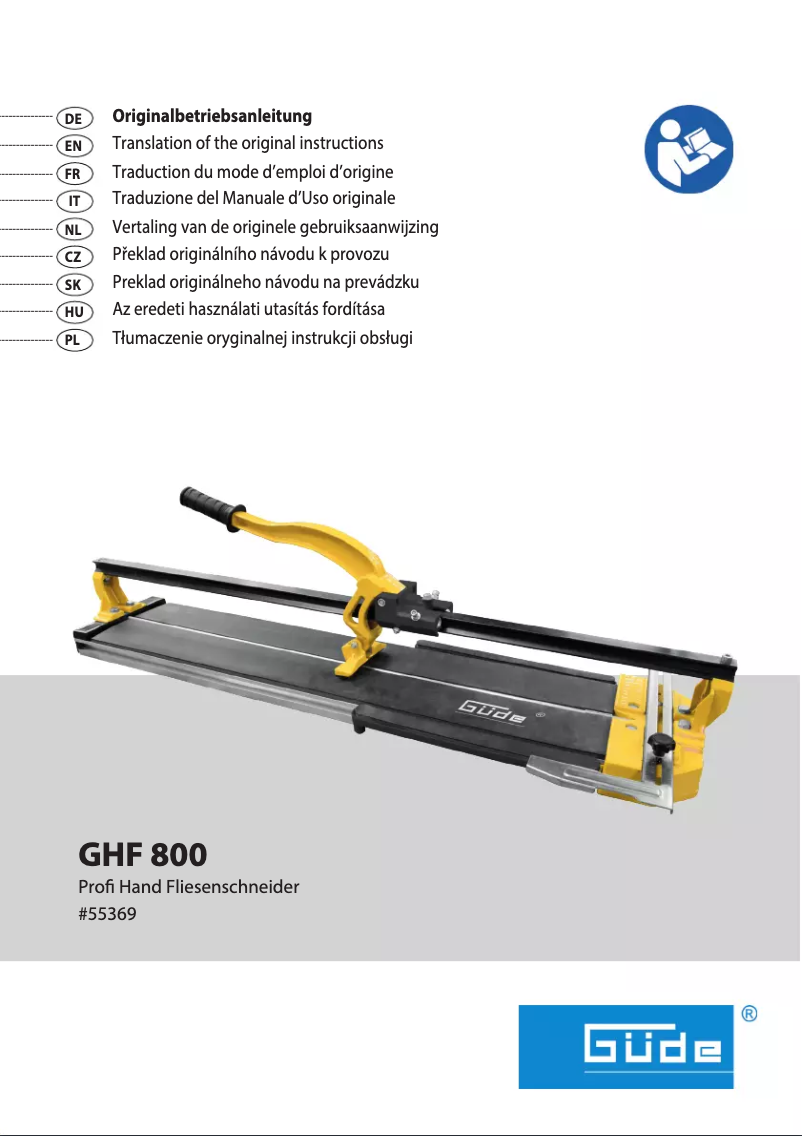 Image de la première page du manuel de l'appareil GHF 800