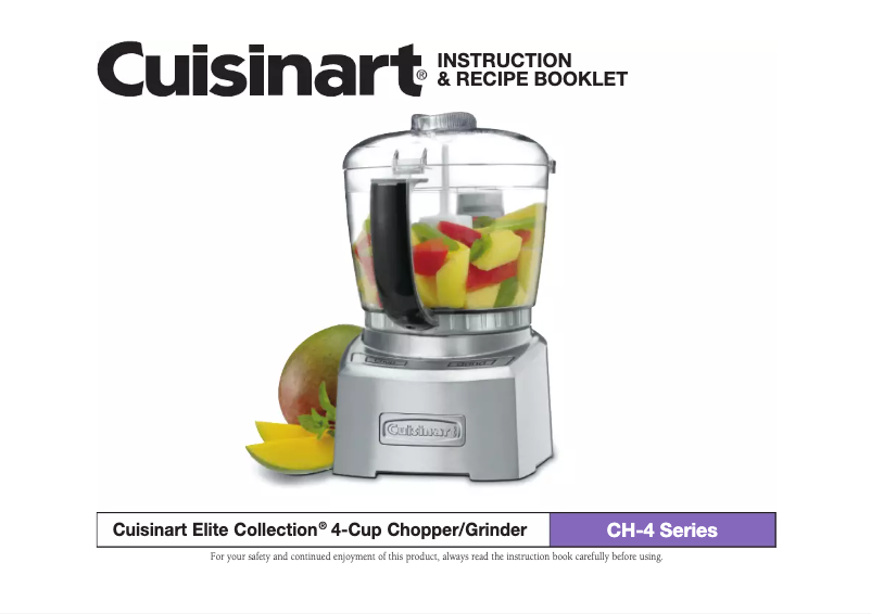 Page 1 de la notice Manuel utilisateur Cuisinart Elite Collection CH-4