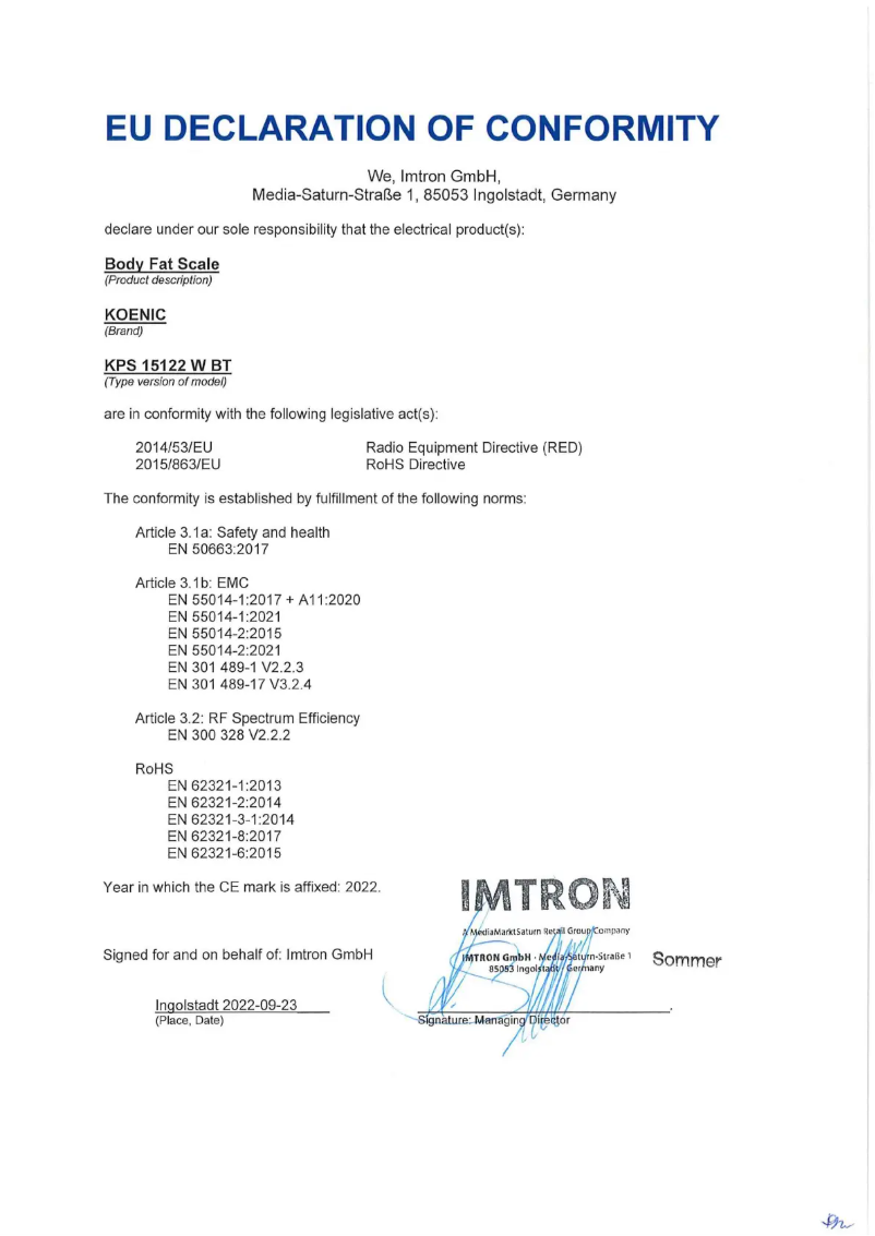 Page 1 de la notice Manuel utilisateur Koenic KPS 15122 W BT