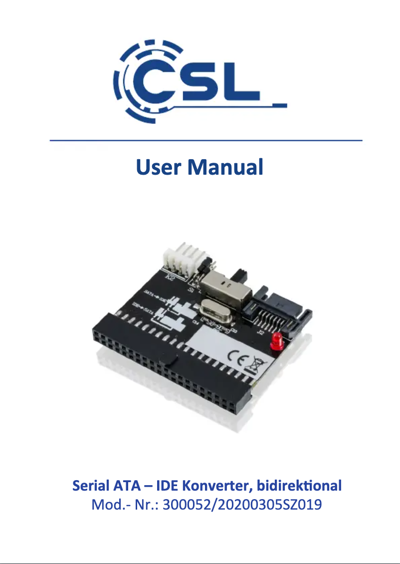 Page n°1 - Manuel utilisateur CSL 300052