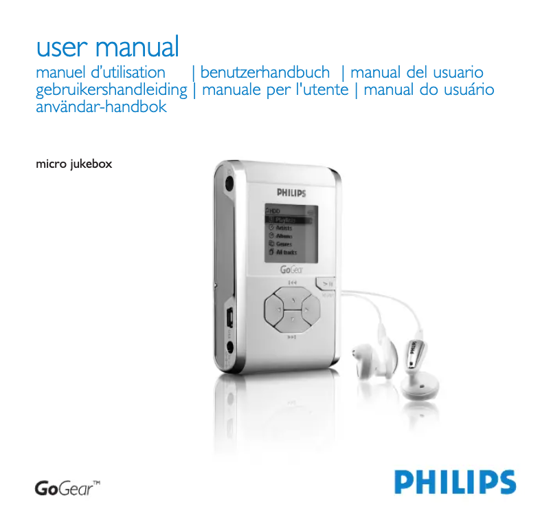Página 1 del manual Manual de usuario Philips Micro Jukebox HDD077