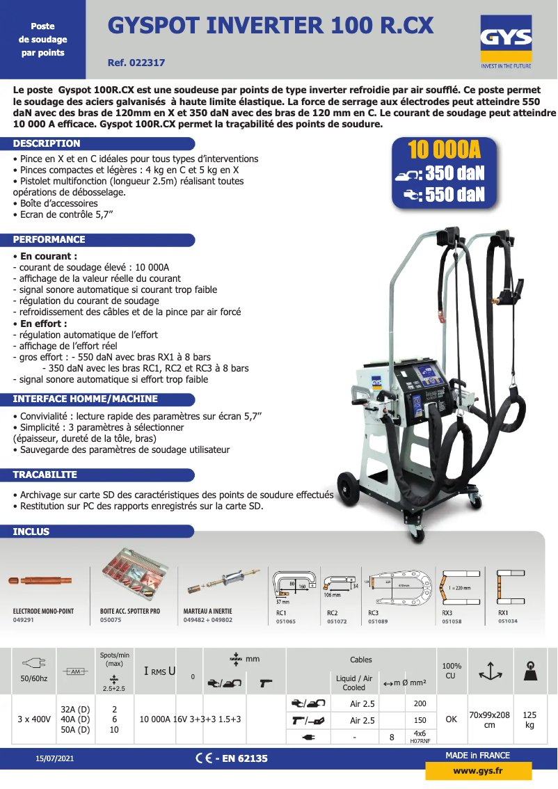 Image de la première page du manuel de l'appareil Gyspot 100 R.Cx