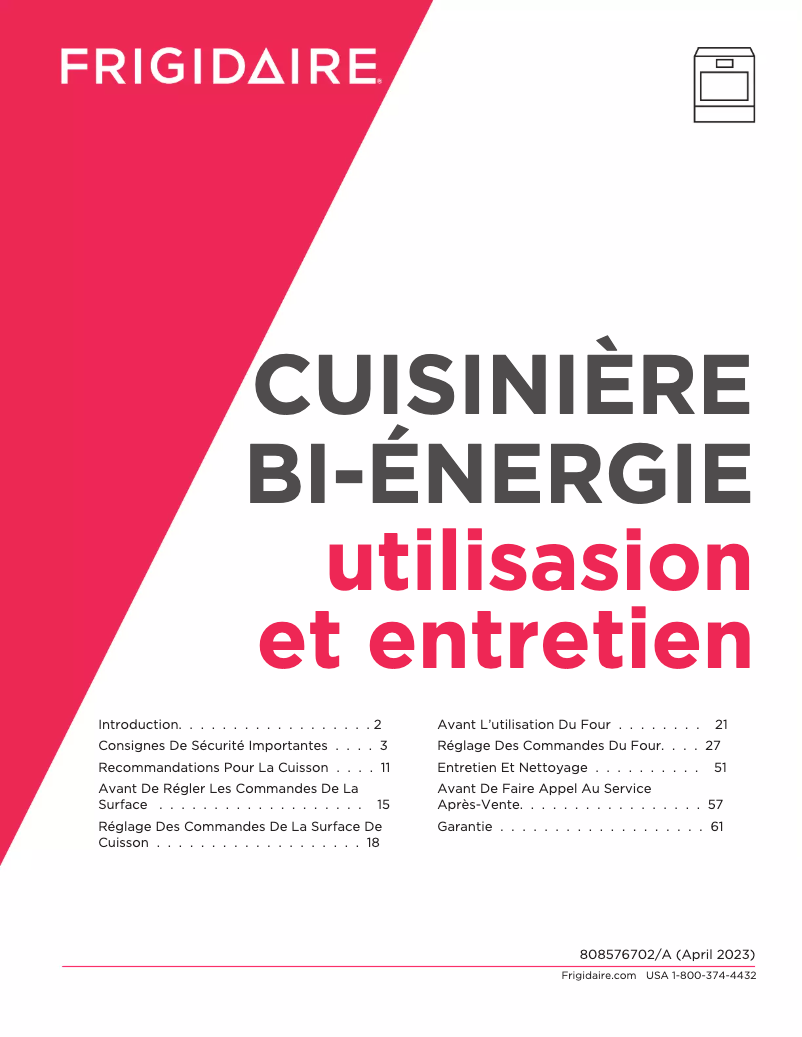 Image de la première page du manuel de l'appareil GCFD3661AF