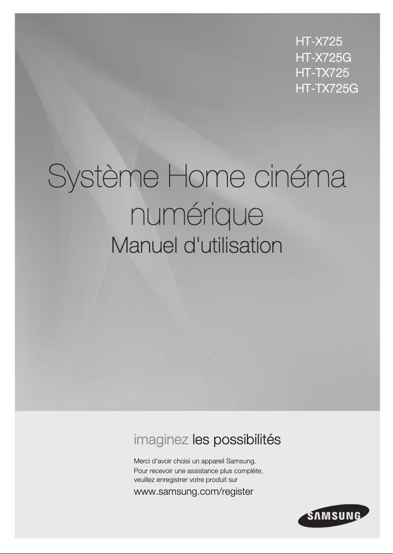 Page 1 de la notice Manuel utilisateur Samsung HT-X725
