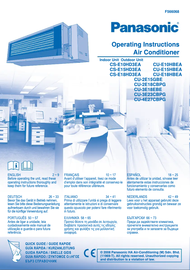 Página 1 del manual Manual de usuario Panasonic CS-E15HD3EA