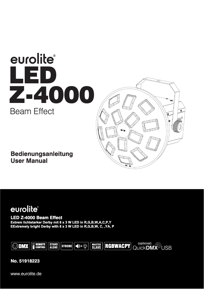 Image de la première page du manuel de l'appareil LED Z-4000