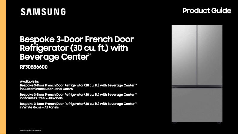 Page 1 de la notice Brochure Samsung RF30BB6600AP