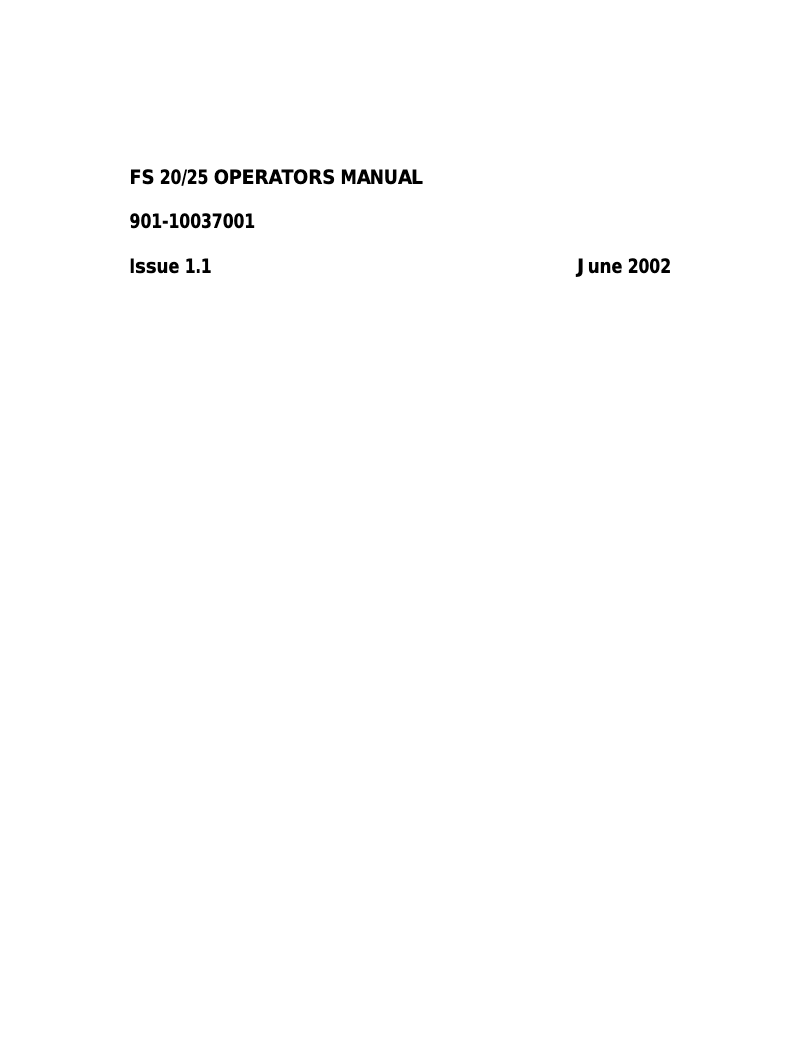 Image de la première page du manuel de l'appareil FS20