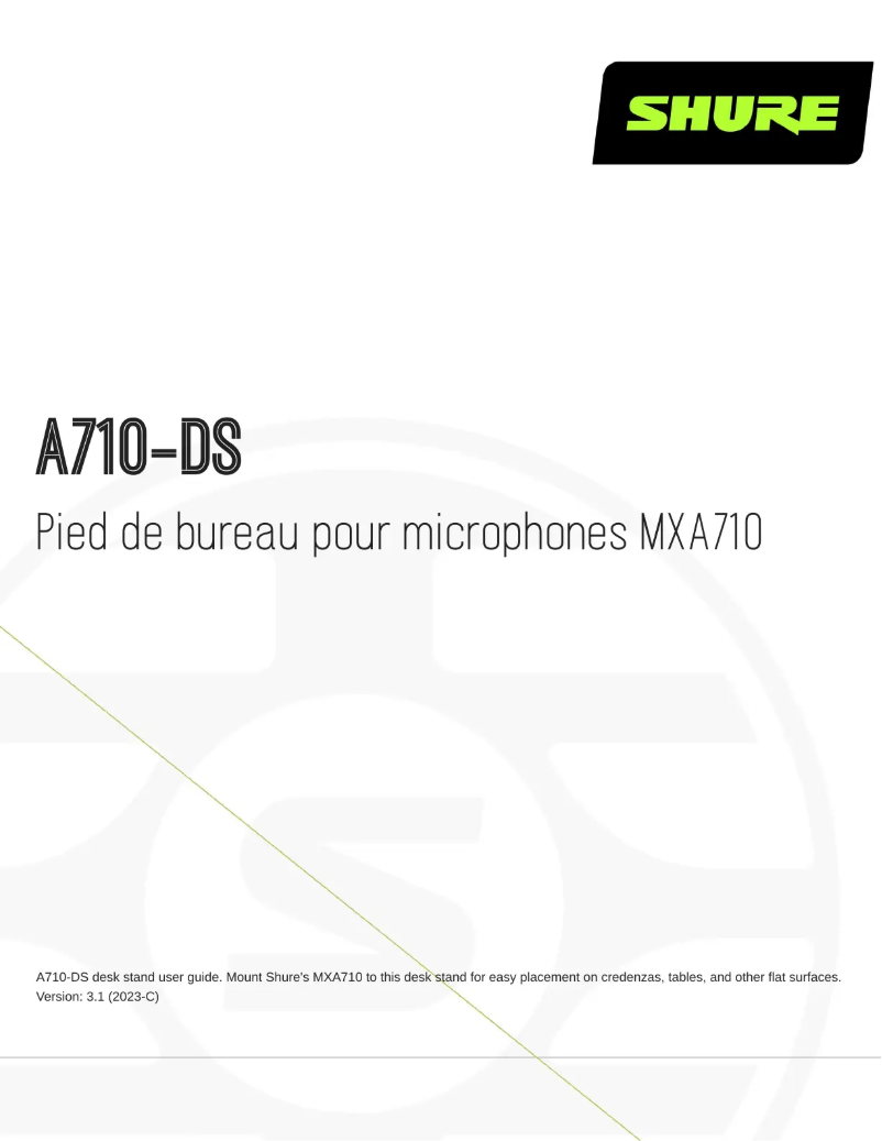 Image de la première page du manuel de l'appareil A710-DS