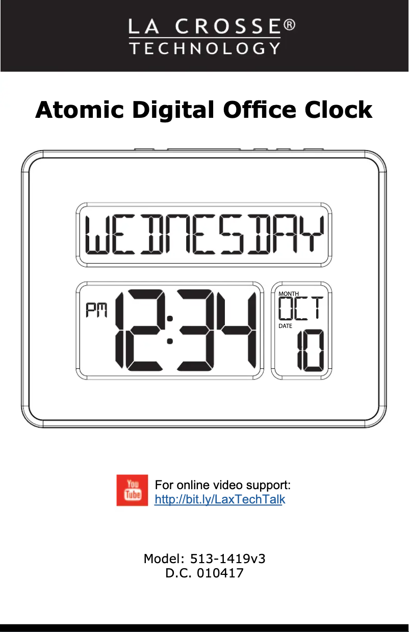 Página 1 del manual Manual de usuario La Crosse Technology 513-1419V3